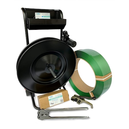 Idl Packaging 5/8" HD Polyester Strapping Kit, 4000 Ft. Dispenser/Tensioner/Sealer P.PSK.58.4000-D